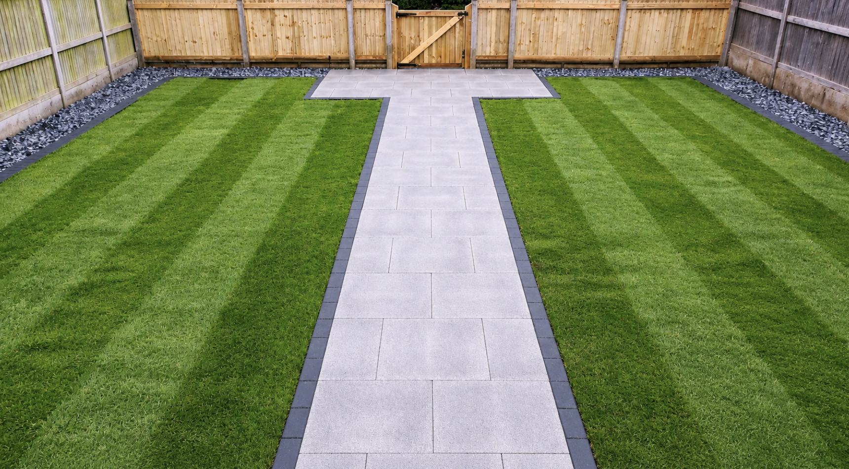 Freshly striped lawn after cutting by Lawn Ranger Landscapes