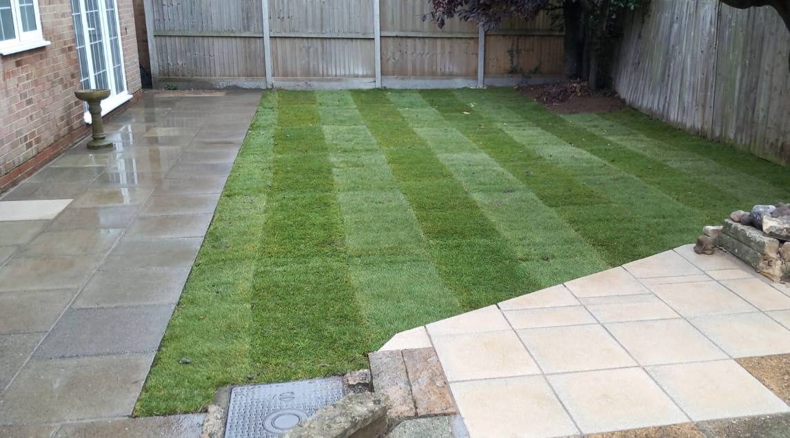 Porcelain patio with steps in Kent